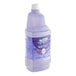A close-up of a Swiffer WetJet Multi-Surface cleaner refill bottle with purple liquid and a lavender design.