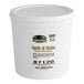 A white container of garlic and herbs cream cheese spread with a lid.