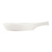 A CAC white fry pan plate with a handle.