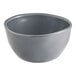 An American Metalcraft Crave grey melamine bouillon cup with a small handle on a white background.
