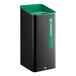 A black rectangle Rubbermaid Sustain compost waste container with a green label.