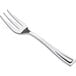 A Visions silver plastic fork with a silver handle.