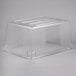 A clear Rubbermaid polycarbonate food storage box with a clear lid.