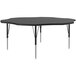 A black Correll activity table with silver legs.