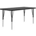 A black rectangular Correll activity table with metal legs.