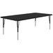 A black rectangular Correll activity table with adjustable height black legs.