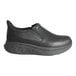 A black Women's SR Comfort slip on shoe with a thick sole.