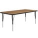 A Correll rectangular activity table with black metal legs.