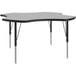 A grey and black Correll activity table with adjustable legs.