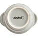 A grey matte stoneware sauce cup with the word "Acopa" in black.
