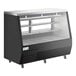 An Avantco black refrigerated double-duty deli case with shelves.