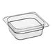 A clear plastic Cambro food pan.