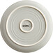 A grey matte stoneware coupe plate with a circle in the middle and the word "Acopa" in the middle.