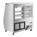 An Avantco stainless steel deli case with glass doors.