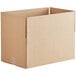 A Lavex Kraft cardboard shipping box with a top open.