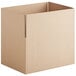 A close-up of a Lavex cardboard box with a cut-out top.