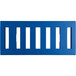 A blue plastic MasonWays dunnage rack with a slotted top.