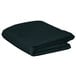 A folded hunter green rectangular cloth table cover.