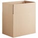 A close-up of a brown Lavex cardboard shipping box with a lid.