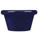 A navy blue smooth melamine ramekin.