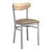 A Lancaster Table & Seating Boomerang chair with a taupe cushion and driftwood back.