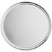 A white round object with a silver rim.
