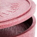 A case of 12 red polyethylene HS Inc. tortilla servers with lids.