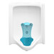 A blue WizKid Splash Hog urinal screen.