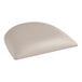 A light gray vinyl cushion for a Lancaster Table & Seating wood bar stool.