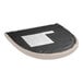 A detached light gray vinyl seat cushion for a Lancaster Table & Seating wood ladder back bar stool.