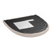 A detached light gray vinyl seat cushion for a Lancaster Table & Seating wood ladder back chair.