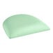 A Lancaster Table & Seating wood ladder back chair with a seafoam vinyl seat.