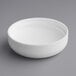 A white continuous thread dome lid with a foam liner.