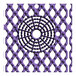 A purple grid with a circular design.