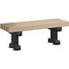A MasonWays Cedar Dura-Bench with black legs and a wooden seat.