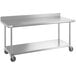 A Regency stainless steel work table with undershelf and casters.