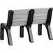 A grey MasonWays Malibu-style bench with black legs.