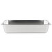 A stainless steel Grindmaster drop-in food warmer dump pan with a lid.