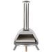 A stainless steel WPPO Lil Luigi outdoor pizza oven with a chimney.