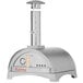 A silver stainless steel WPPO outdoor pizza oven on a countertop.