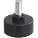 A black rubber foot with a threaded bolt.