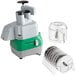 AvaMix Revolution combination food processor with clear bowl and disc rack.