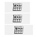 A white decal set with customizable black text for ServIt countertop warmers.