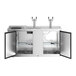 An Avantco stainless steel beer dispenser with two doors.