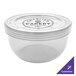 A clear plastic GET reusable soup container with a lid.