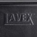 The Lavex logo on a black square waste container.