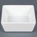 A white square bowl with a square center.
