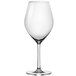 An Anchor Hocking Sondria Bordeaux wine glass with a stem on a white background.