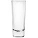An Anchor Hocking 2 oz. shooter glass with a clear rim and small clear glass.