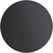 A black circle with a white background.